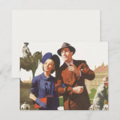 Vintage Travel, Touristen auf Urlaub Sightseeing (Vorne/Hinten)