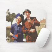 Vintage Travel, Touristen auf Urlaub Sightseeing Mousepad (Mit Mouse)