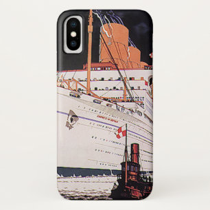 Vintage Travel Transportation Cruise Ship at Night Case-Mate iPhone Hülle