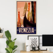 Vintage Travel Venezia Italien Poster (Heimbüro)
