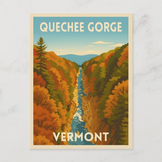Vintage Travel Vermont Quechee Schlucht Landschaft Postkarte (Vorderseite)