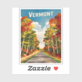 Vintage Travel Vermont Rustikale Landschaft Retro Aufkleber (Blatt)