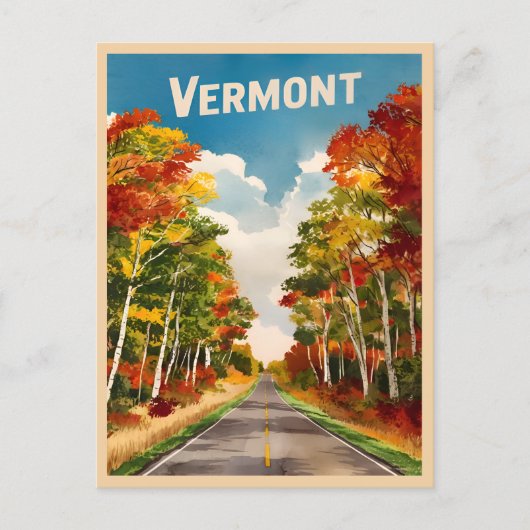 Vintage Travel Vermont Rustikale Landschaft Retro Postkarte (Vorderseite)