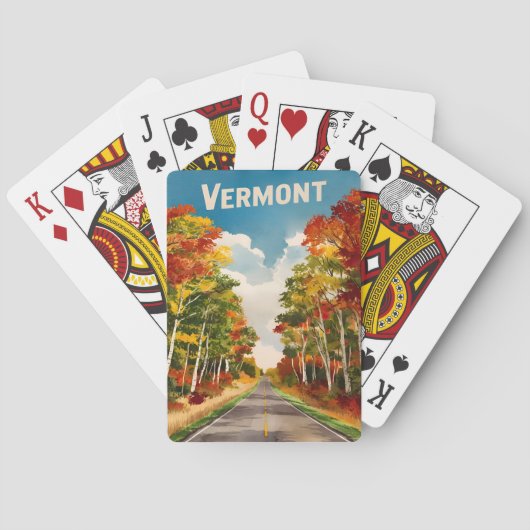 Vintage Travel Vermont Rustikale Landschaft Retro Spielkarten (Rückseite)