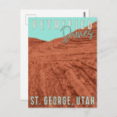 Vintage Travel versteinerte Dunes Utah Felsformati Postkarte (Vorne/Hinten)