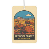 Vintage Travel versteinerter Wald Nationalpark Autolufterfrischer (Vorderseite)
