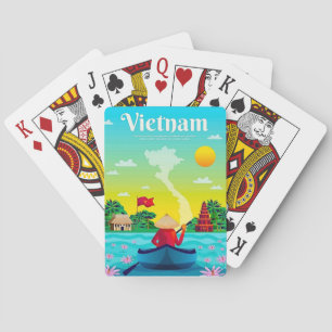 Vintage Travel Vietnam Spielkarten