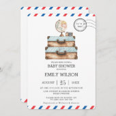 Vintage Travel Voyage Adventure Baby Shower Boy Einladung (Vorne/Hinten)