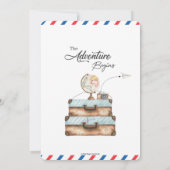 Vintage Travel Voyage Adventure Baby Shower Boy Einladung (Rückseite)