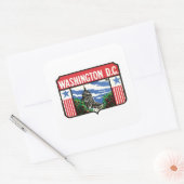 Vintage Travel Washington D.C. Staat Quadratischer Aufkleber (Umschlag)