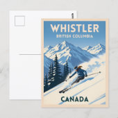 Vintage Travel Whistler British Columbia Skiing Postkarte (Vorne/Hinten)