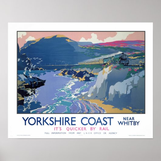 Vintage Travel, Whitby, Yorkshire Poster (Vorne)