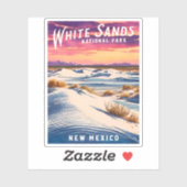 Vintage Travel White Sands Nationalpark Retro Aufkleber (Blatt)