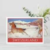 Vintage Travel, Winter in Engadin Schweiz (Stehend Vorderseite)