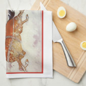 Vintage Travel, Winter in Engadin Schweiz Geschirrtuch (Viertel Falte)