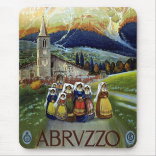 Vintage Travel, Women of Abruzzo, Italien Mousepad