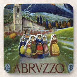 Vintage Travel, Women of Abruzzo, Italien Untersetzer