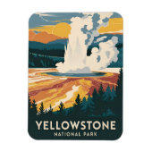 Vintage Travel Yellowstone Nationalpark Landschaft Magnet (Vertikal)