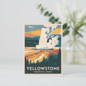 Vintage Travel Yellowstone Nationalpark Landschaft Postkarte (Stehend Vorderseite)