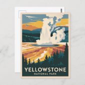Vintage Travel Yellowstone Nationalpark Landschaft Postkarte (Vorne/Hinten)