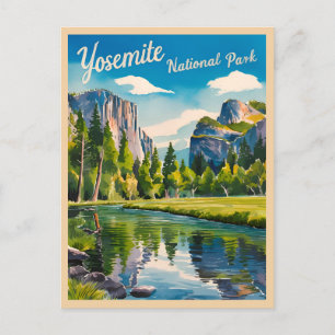 Vintage Travel Yosemite Nationalpark California Postkarte