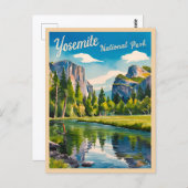 Vintage Travel Yosemite Nationalpark California Postkarte (Vorne/Hinten)