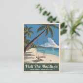 Vintage Travelli Insel Küste Landschaftlich Postkarte (Stehend Vorderseite)