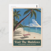 Vintage Travelli Insel Küste Landschaftlich Postkarte (Vorne/Hinten)