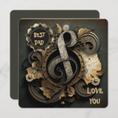 Vintage Treble Clef Metal Art Feiertagskarte (Vorne/Hinten)