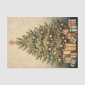 Vintage Tree Christmas Winter Aged Decoupage Seidenpapier (Vorderseite)