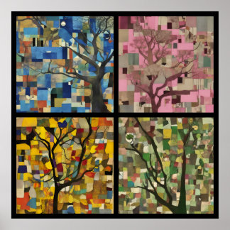 vintage tree deco 4/4 all in one 1 poster