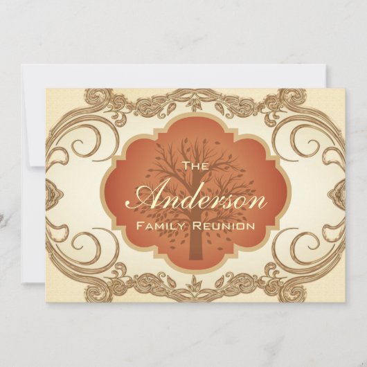 Vintage Tree Floral Wiedersehen Einladungen (Vorderseite)