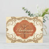 Vintage Tree Floral Wiedersehen Einladungen (Stehend Vorderseite)