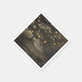 Vintage Tree & Night Lights Hochzeitsempfehlung Serviette (Ecke)