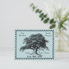 Vintage Tree Outdoor Rustic Family Reunion Ankündigungspostkarte