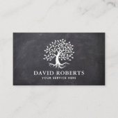 Vintage Tree Roots Elegantes Chalkboard Visitenkarte (Vorderseite)