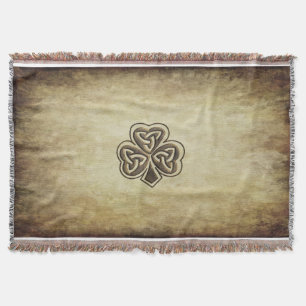 Vintage trendiger Grundge Irischer Shamrock Decke