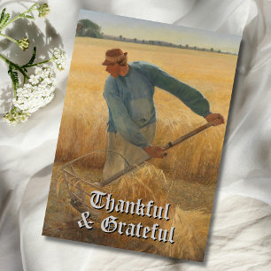 Vintage Trendy Grateful and Thankful Harvest Feiertagskarte