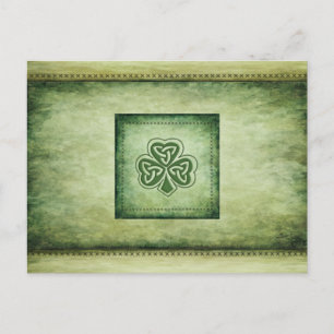 Vintage trendy Grundge irischer Shamrock Postkarte