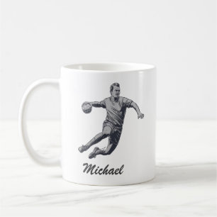 Vintage Trendy Moderner Handballspieler Personalis Kaffeetasse