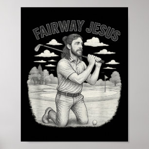 Vintage Treppe Jesu Christlich Golfer Jesus S.p Poster