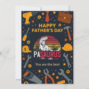 Vintage Trex Dino Pasaurus Alles Gute zum Vatertag Einladung