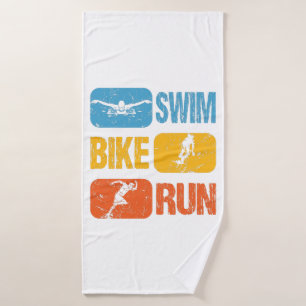 Vintage-Triathlon - Schwimmen Radfahren Laufen Badehandtuch