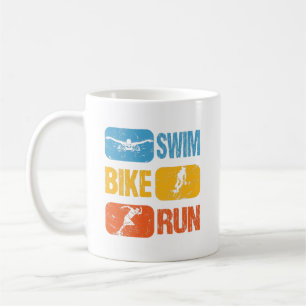 Vintage-Triathlon - Schwimmen Radfahren Laufen Kaffeetasse