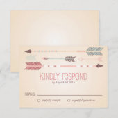 Vintage Tribal Arrows Wedding RSVP Card (Vorne/Hinten)