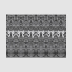 Vintage-Tribal-Muster grauer Stierschädel Seidenpapier
