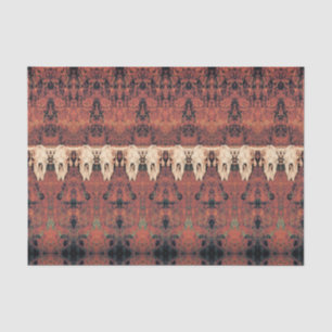 Vintage-Tribal-Muster Rostorange Stier Kuh-Schädel Seidenpapier