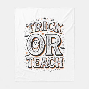 Vintage Trick Or Teach Halloween-Lehrer-Shirt-Des Fleecedecke
