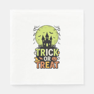 Vintage Trick or Treat Gruselhaus Halloween Des Serviette