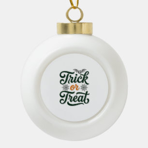 Vintage-Trick-or-Treat-Halloween-Typografie-Design Keramik Kugel-Ornament